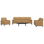 vidaXL Soffgrupp med dynor och bolster 3 delar brun sammet 3278458