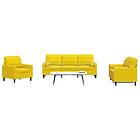vidaXL Soffgrupp med dynor och bolster 3 delar gul sammet 3278377