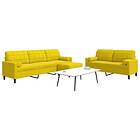 vidaXL Soffgrupp med dynor och bolster 3 delar gul sammet 3278507