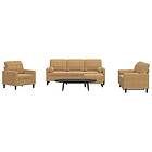 vidaXL Soffgrupp med dynor och bolster 4 delar brun sammet 3278388
