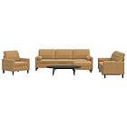 vidaXL Soffgrupp med dynor och bolster 4 delar brun sammet 3278468