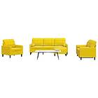 vidaXL Soffgrupp med dynor och bolster 4 delar gul sammet 3278387