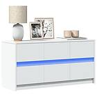 vidaXL Tv-bänk med LEDs vit 100x34x50 cm konstruerat trä 852215