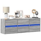 vidaXL Väggmonterad tv-bänk LEDs grå sonoma 130x31x45 cm 852304
