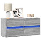 vidaXL Väggmonterad tv-bänk LEDs grå sonoma 100x31x45 cm 852297