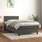 vidaXL Ramsäng med madrass mörkgrå 90x200 cm sammet 3141222