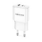 Forever GSM170734 Väggladdare 1x USB-C 1x USB 20W