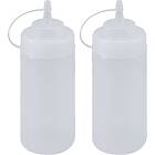 Essentials Squeezeflaska 490ml med lock, 2-pack
