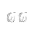 Snö Of Sweden Fanny Double Oval Earring Silver/Clear