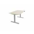 Mateol bureau droit individuel assis-debout électrique Fusion Gris aluminium LUTZ : P80/ép.25 D140x80/cpl