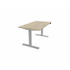 Mateol bureau droit individuel assis-debout électrique Fusion Gris aluminium LUTZ : P80/ép.25 D180x80/cpl