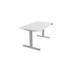 Mateol bureau droit individuel assis-debout électrique Fusion Gris aluminium LUTZ : P80/ép.25 D160x80/cpl