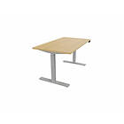 Mateol bureau droit individuel assis-debout électrique Fusion Gris aluminium LUTZ : P80/ép.25 D120x80/cpl