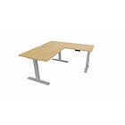 Mateol bureau d'angle réversible électrique avec trappe passe-câbles Dynamics Gris aluminium AXEL D160X80/L120/CPL