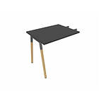 Maro Retour pour bureau droit individuel Online O Noir 74 cm OP-LITE II bois auxilliaire : extension D80x60/cpl noir/ep pl mm/cca