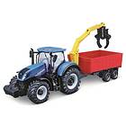 Bburago New Holland T7.315 with Combination Trailer Tractor 10 cm