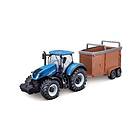 Bburago New Holland T7.315 with Livestock Trailer Tractor 10 cm