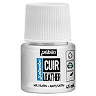 Pebeo Cuir Leather 45ml läderfärg, färgar även PU läder – Vit, matt satin-finish