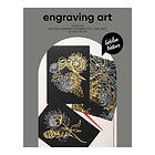 Panduro Hobby Engraving art Golden Nature – scratch art med 3 st. A4-ark, guldiga naturmotiv