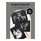 Panduro Hobby Engraving art Silver Forest – scratch art med 3 st. A4-ark, silvriga skogsmotiv