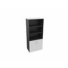 Actiburo Armoire de bureau combinée H 180 cm Métis Blanc perle aluminium ou anthracite 80x180x47 RANGEMENT PRO : bibliothèque B/2P /tp /ctp