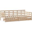 vidaXL Dagbädd med lådor 80x200 cm massiv furu