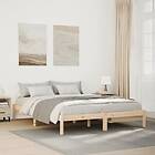 vidaXL Sängram utan madrass extra lång 140x220 cm massiv furu