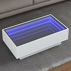 vidaXL Soffbord med LEDs vit 90x50x30 cm konstruerat trä