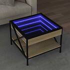 vidaXL Soffbord med Infinity LEDs sonoma-ek 50x50x38 cm