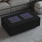 vidaXL Soffbord med Infinity LEDs svart 116x69x40 cm