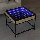 vidaXL Soffbord med Infinity LEDs sonoma-ek 50x50x41 cm