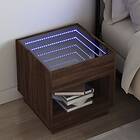 vidaXL Sängbord med Infinity LEDs brun ek 50x50x50 cm