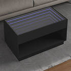 vidaXL Soffbord med Infinity LEDs svart 90x50x50 cm