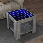 vidaXL Soffbord med LEDs grå sonoma 53x53x45 cm konstruerat trä