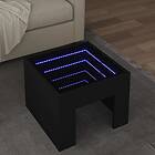 vidaXL Soffbord med Infinity LEDs svart 40x40x30 cm