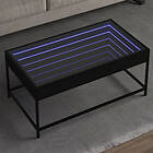 vidaXL Soffbord med Infinity LEDs svart 90x50x41 cm