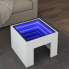 vidaXL Soffbord med Infinity LEDs vit 40x40x30 cm