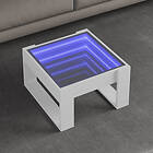 vidaXL Soffbord med Infinity LEDs vit 50x53x30 cm