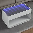 vidaXL Soffbord med Infinity LEDs vit 90x50x50 cm