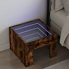 vidaXL Sängbord med Infinity LEDs rökfärgad ek 40x40x30 cm