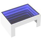 vidaXL Soffbord med Infinity LEDs vit 70x50x30 cm