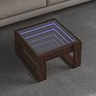 vidaXL Soffbord med Infinity LEDs brun ek 50x53x30 cm