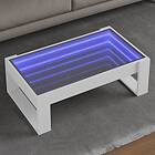 vidaXL Soffbord med Infinity LEDs vit 90x53x30 cm