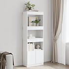 vidaXL Högskåp vit 63x33x180 cm konstruerat trä