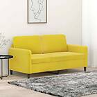 vidaXL 2-sitssoffa gul 140 cm sammet