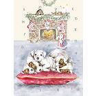 Wrendale Designs Puppies by the Fireplace A5 Christmas Advent Calendar