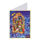 Nativity Blue Richard Sellmer Advent Calendar Card  
