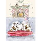 Wrendale Designs Puppies by the Fireplace A4 Christmas Advent Calendar