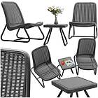 TecTake Sittgrupp Modica i rottinglook för 2 personer, ergonomisk grå