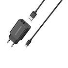 Riversong Väggladdare 2x USB 12W med USB/USB-C Kabel